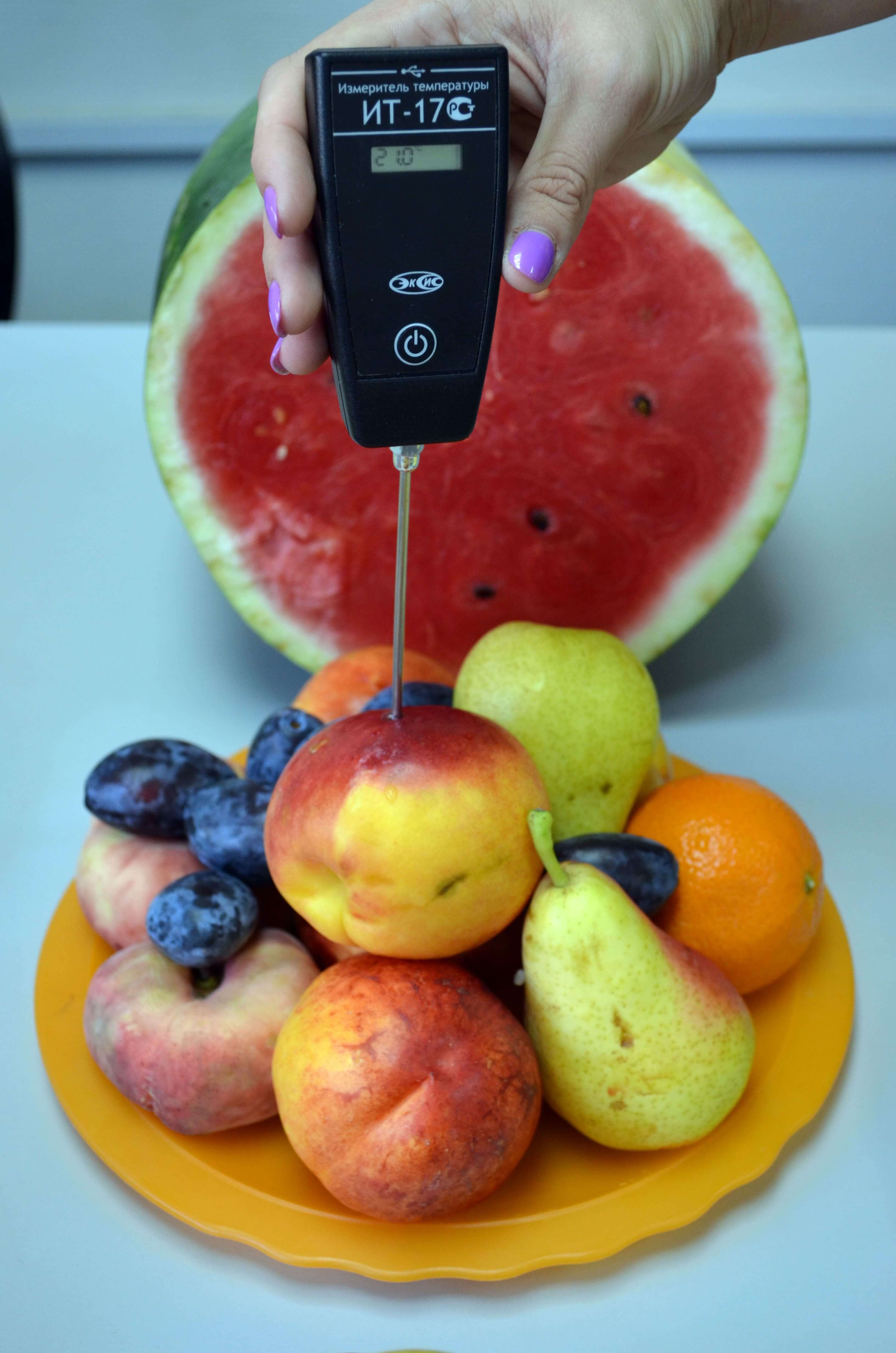 Измерение температуры в фруктах с помощью ИТ-17